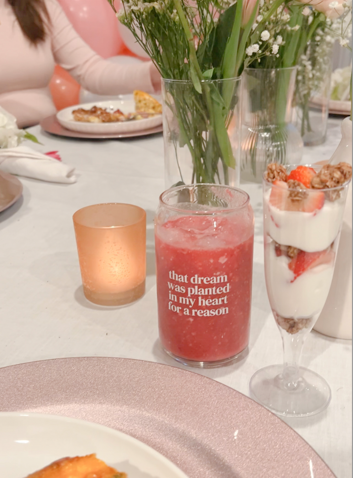 That Dream Was Planted In My Heart For A Reason, 16 oz Can Glass Tumbler, Iced Coffee Glass, Affirmation Inspired Glassware