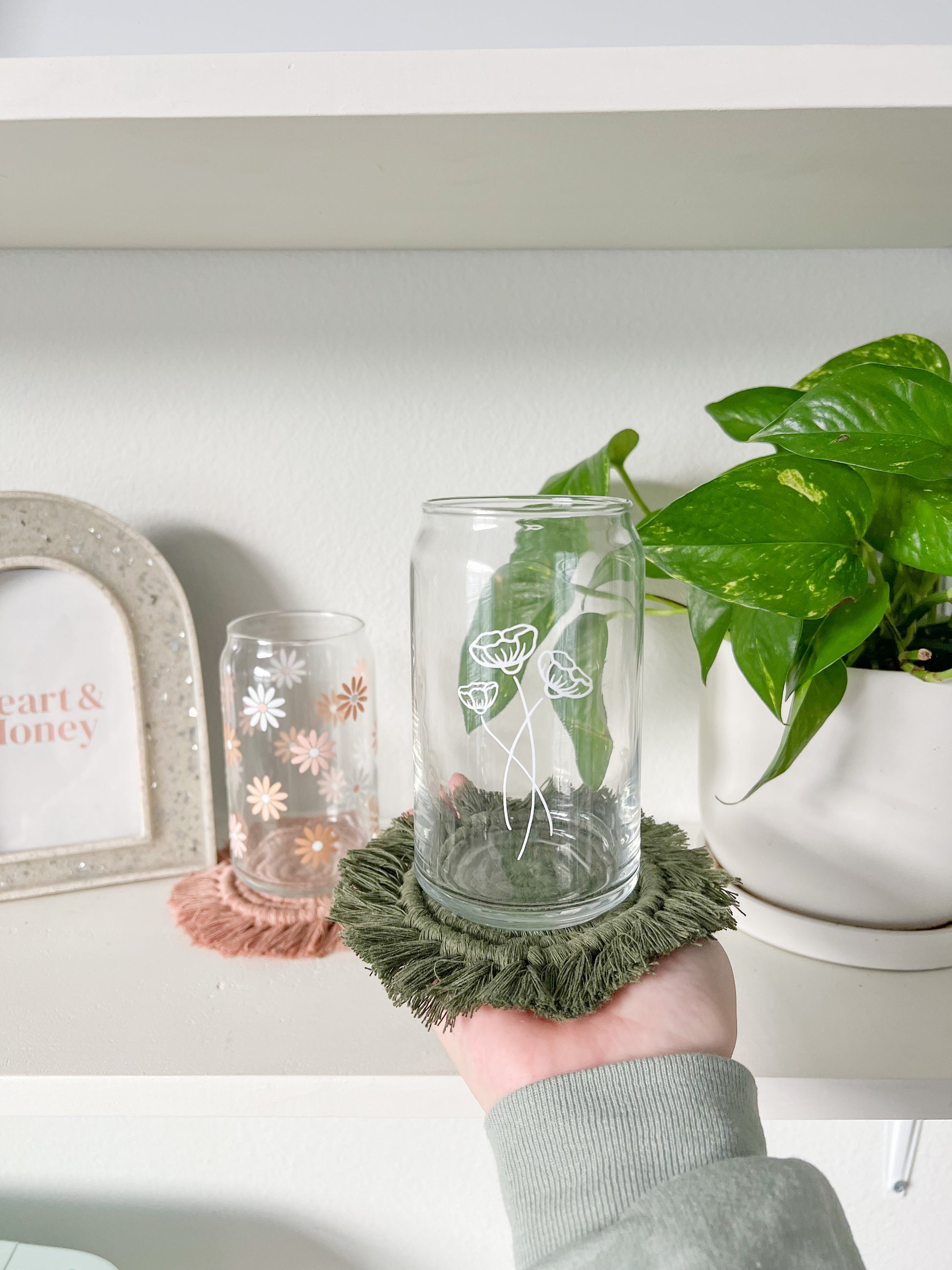 Macrame Coasters, Cute coasters, desk accessories