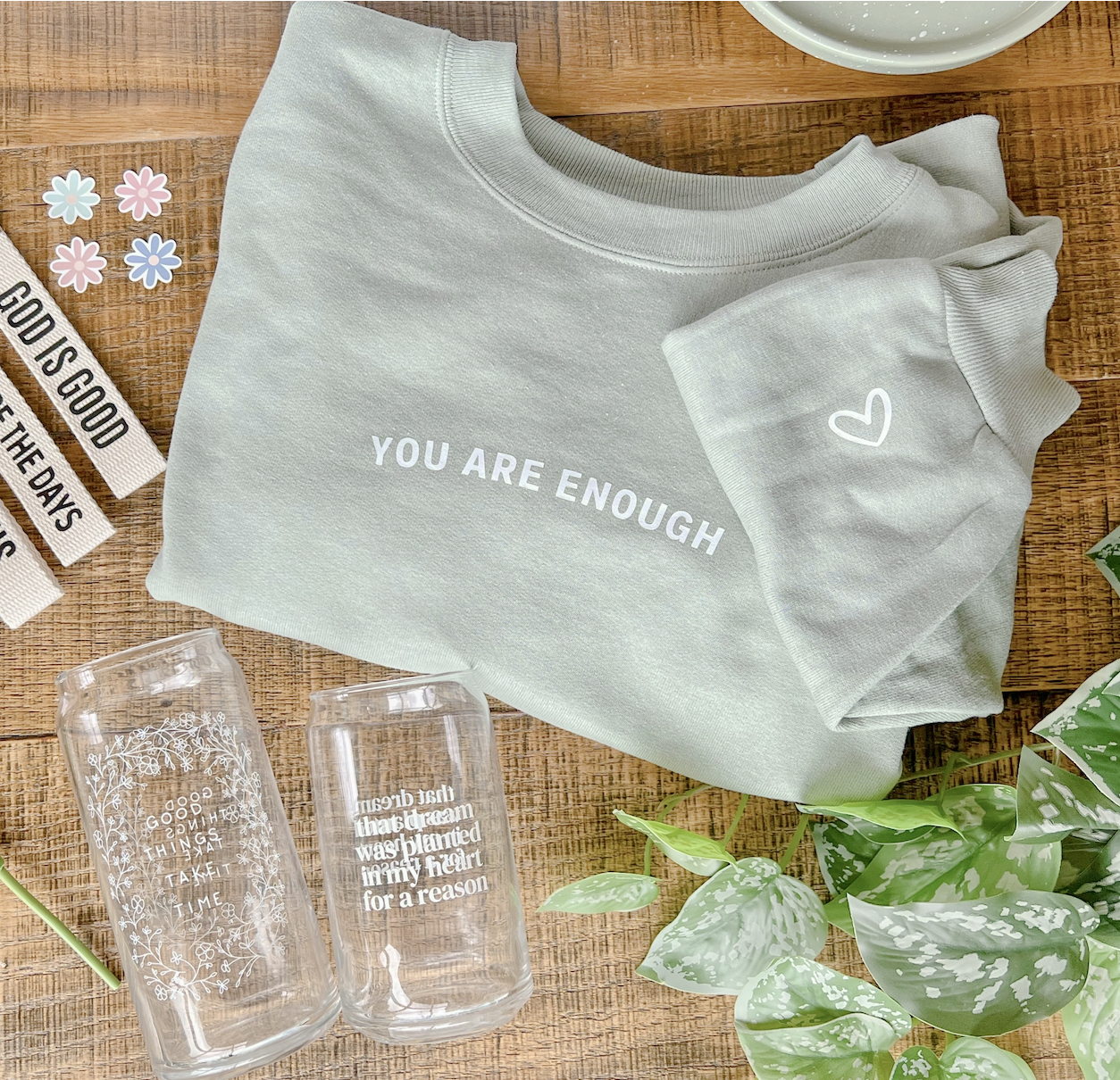 You Are Enough Crewneck, Affirmation Sweatshirt